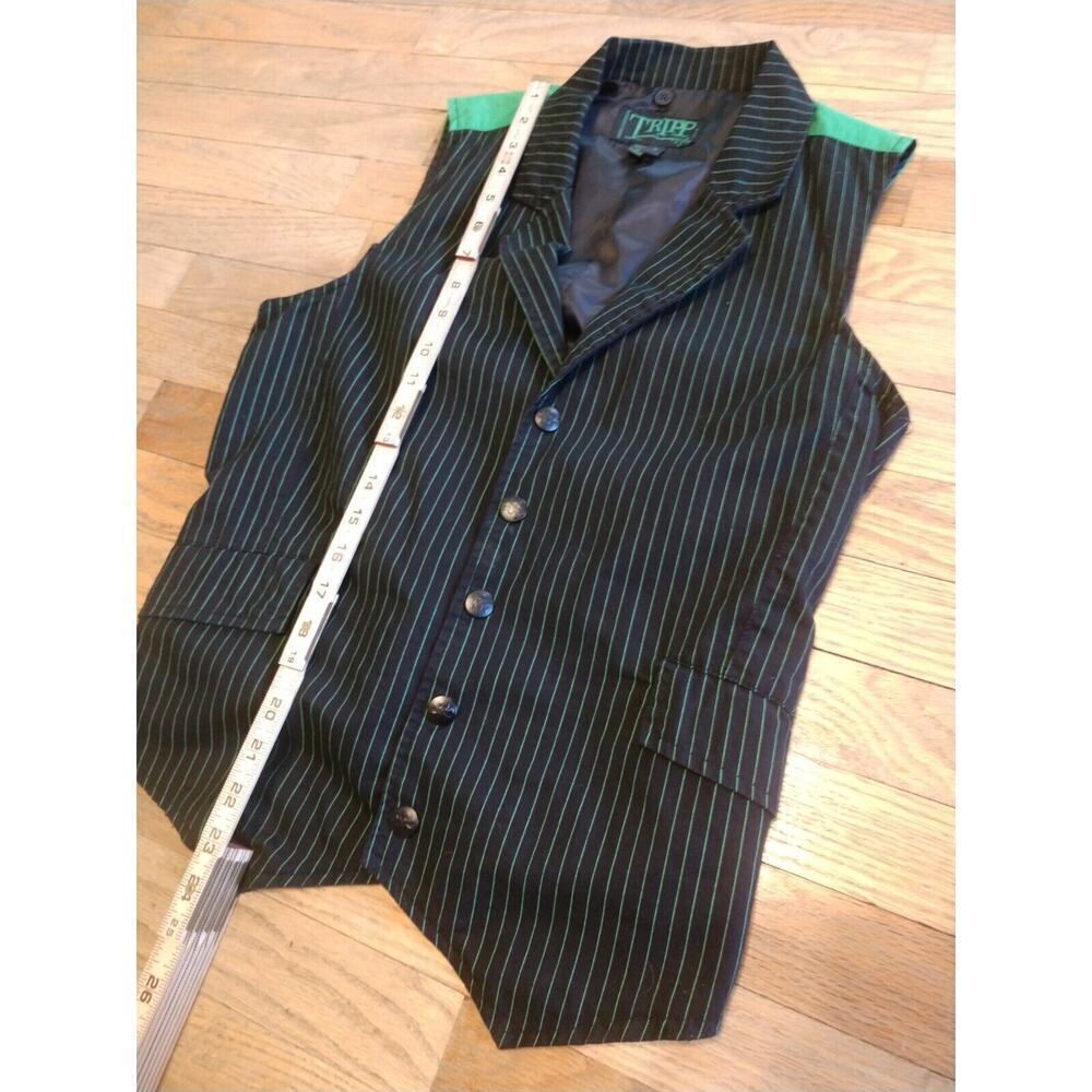 TRIPP NYC Vest Dang Goodman Corset Goth Punk Steampunk Small Black Green - Picture 4 of 9